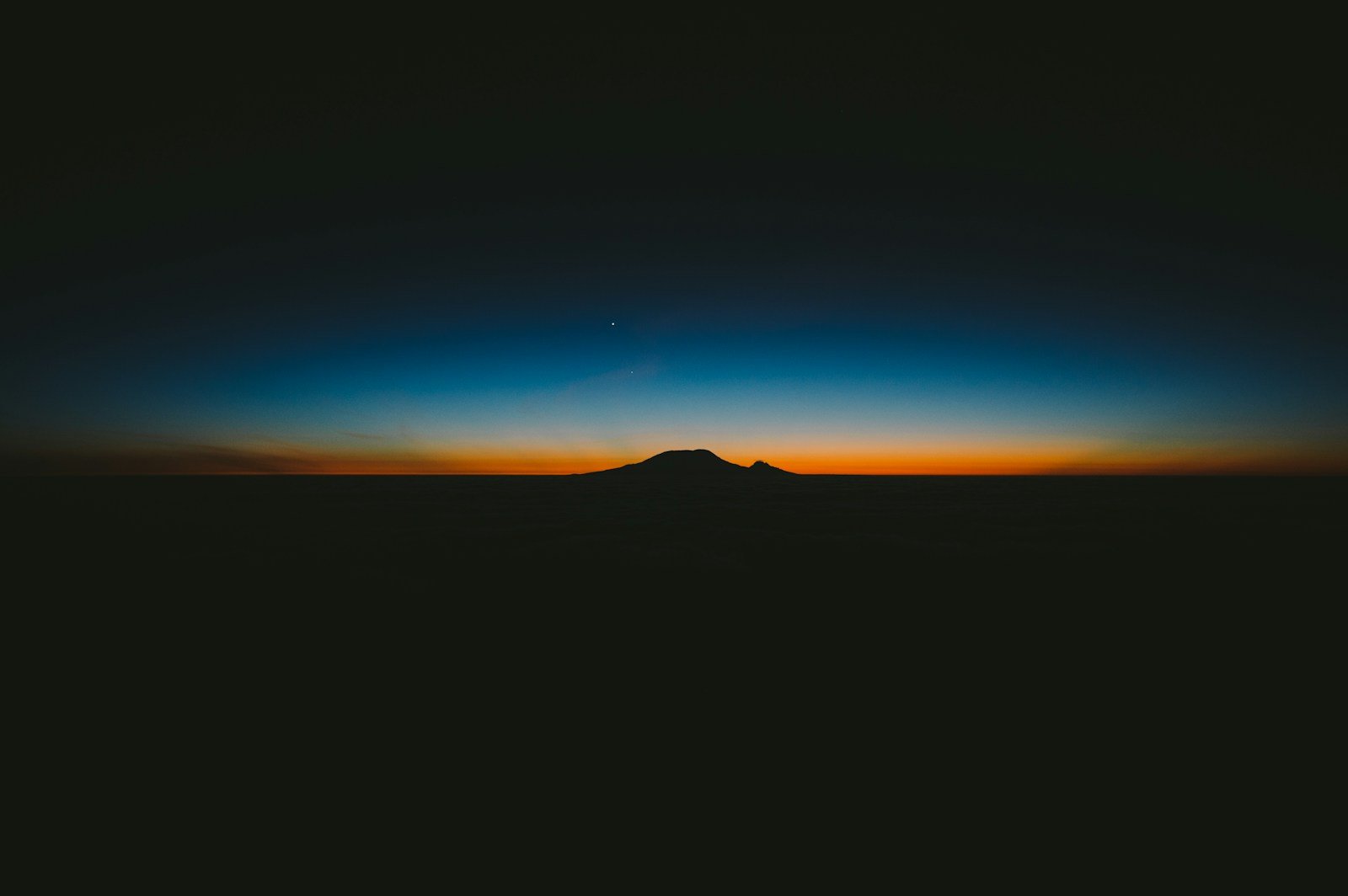silhouette of mountain in central africa